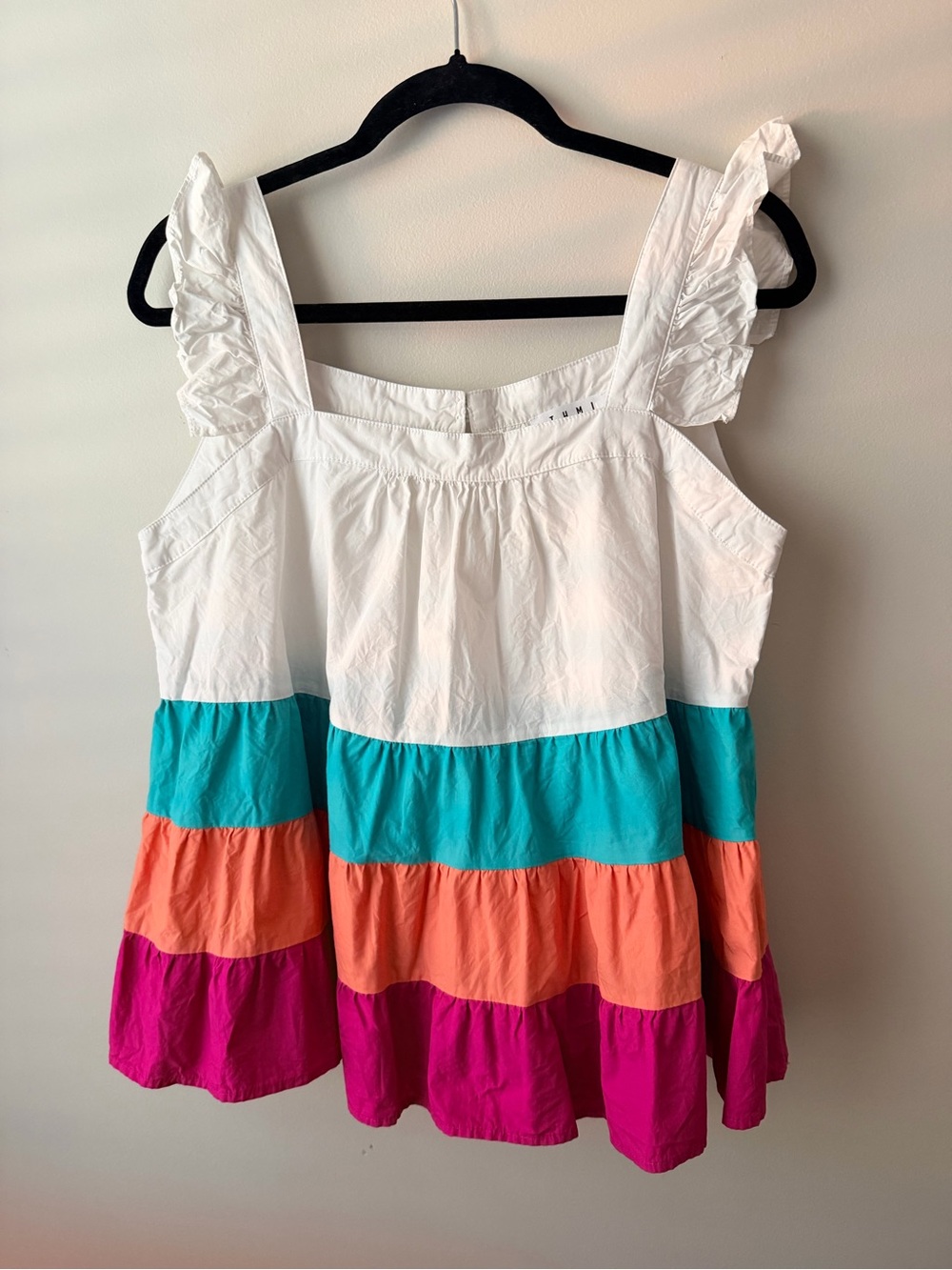 THML Color-Block Ruffle Strap Tank Top – Size L